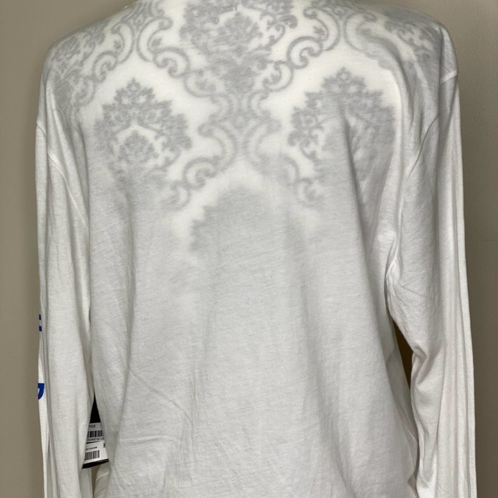 HURLEY WOMENS WHITE GRAPHIC CREW NECK LONG-SLEEVE CROP TOP* SIZE XS - Picture 4 of 7